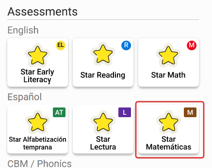 The Star Matemáticas tile.
