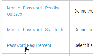 select Password Requirement