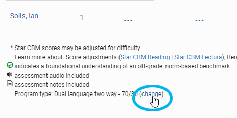 select change under the class view table to change the program type