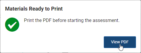select View PDF in the Materials Ready to Print message