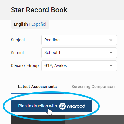 select Plan Instruction with Nearpod