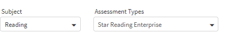 The Subject and Assessment Types drop-down lists.