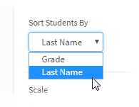 The Sort Students By drop-down list.