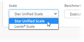 The Scale drop-down list.