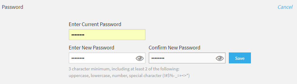 password fields