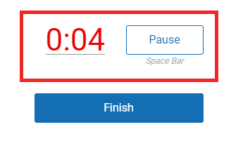 example of the red time and border when time is almost up
