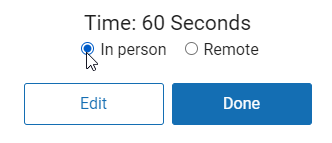 select In Person or Remote
