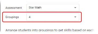 The Groupings drop-down list.