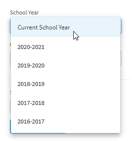 The School Year drop-down list.