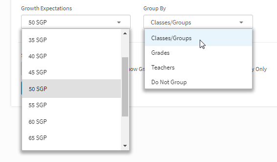The Growth Expectations and Group By drop-down lists.