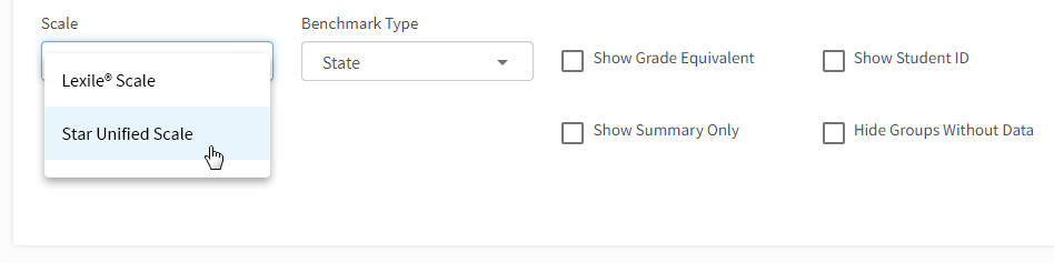 The Scale drop-down list.