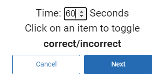 enter the time in seconds if different from the allowed time