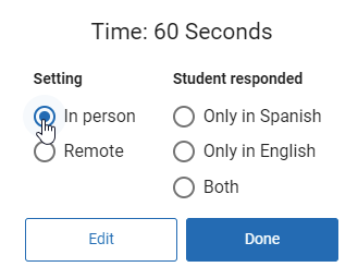 select In Person or Remote