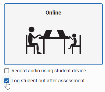 the Log student out check box