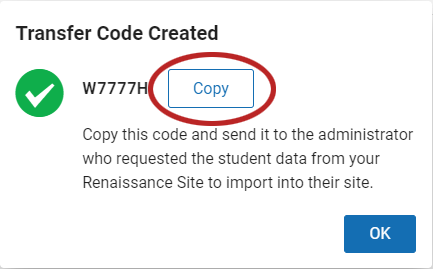 select the Copy button to copy the code