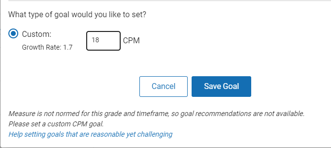 example of a custom goal