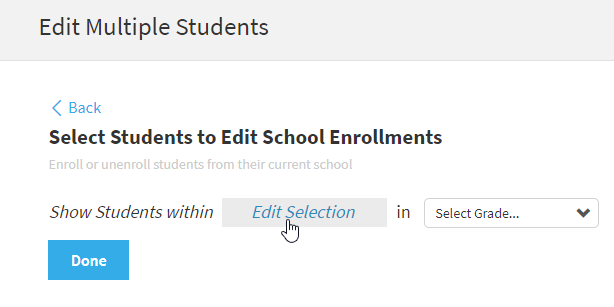 the link for selecting a school