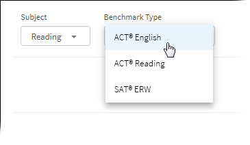 The Benchmark Type drop-down list.