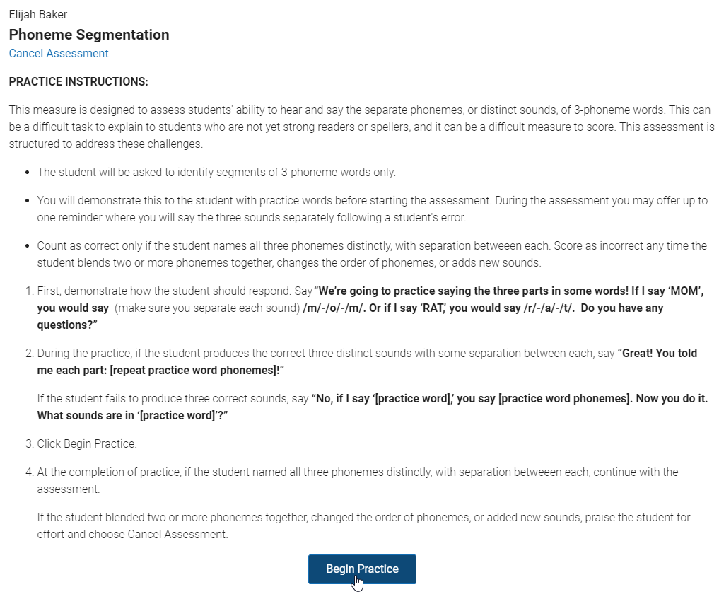 Phoneme Segmentation example