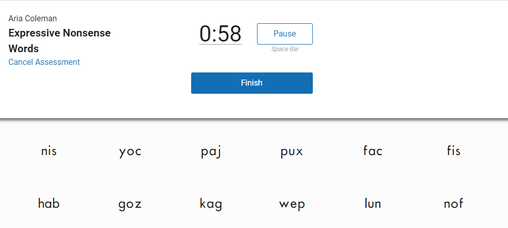 Expressive Nonsense Words example