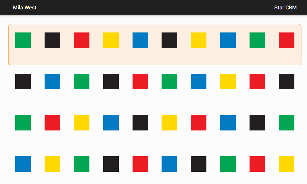 Rapid Color Naming student example