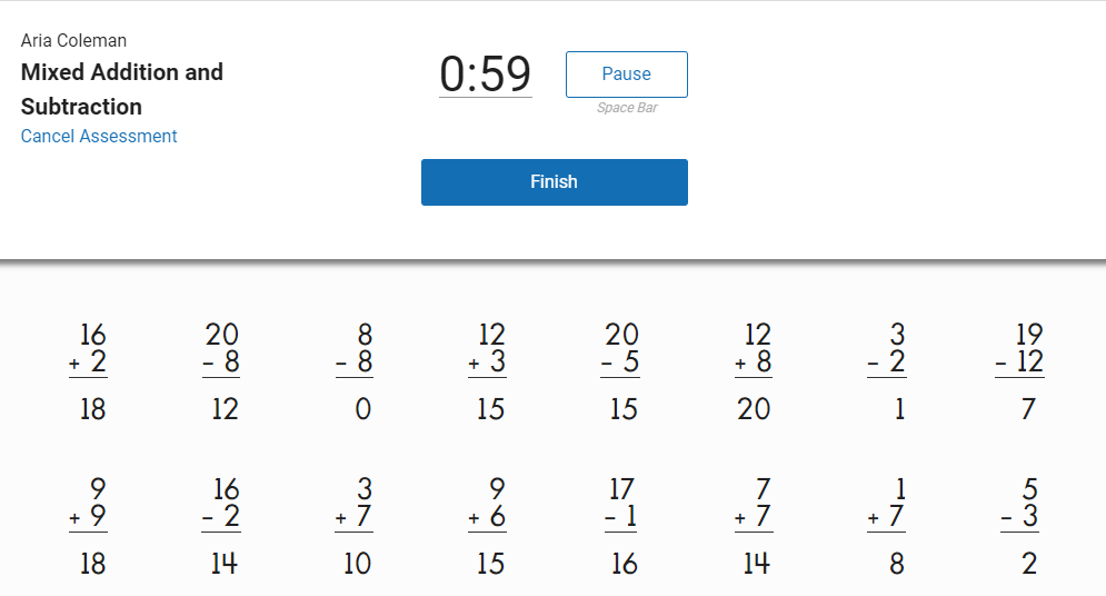 Mixed Addition and Subtraction example