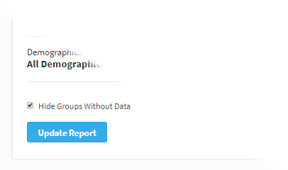 The Hide Groups Without Data checkbox. The Update Report button is below it.