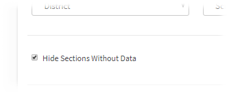 The Hide Sections Without Data check box.