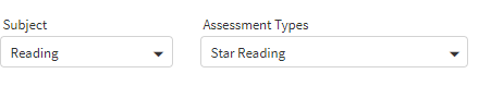 The Subject and Assessment Types drop-down lists.