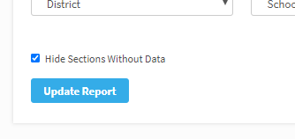 The Hide Sections Without Data check box. The Update Report button is below it.