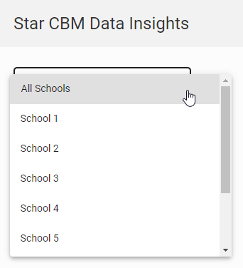 select All Schools or a single school in the drop-down list