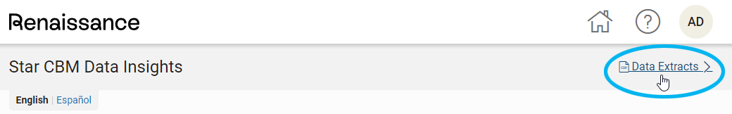 select Data Extracts in the top right corner of the page