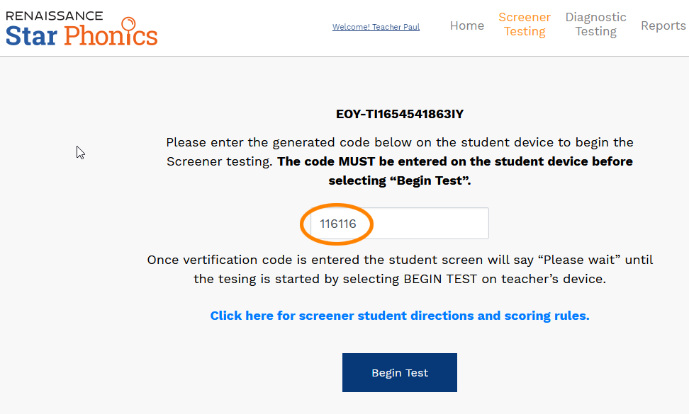 example of the student code