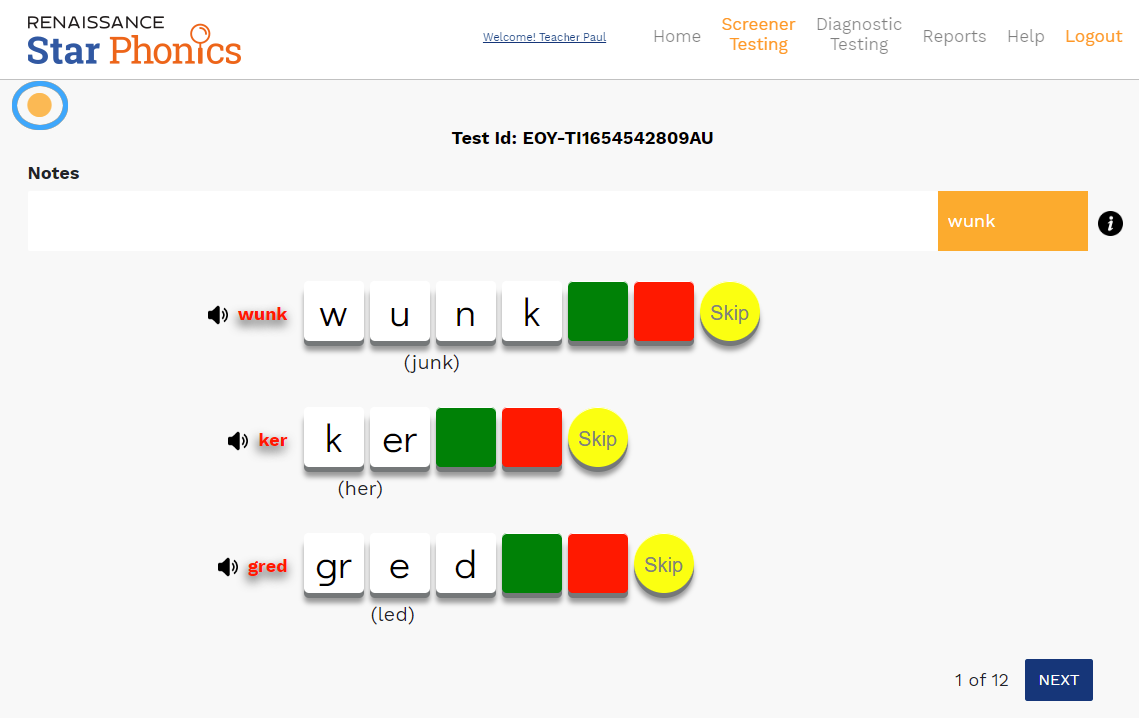 example of the orange dot in the Screener view