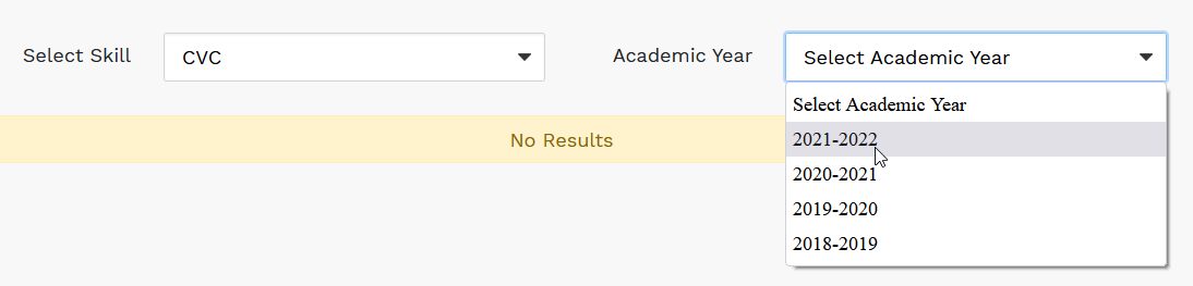 select an academic year