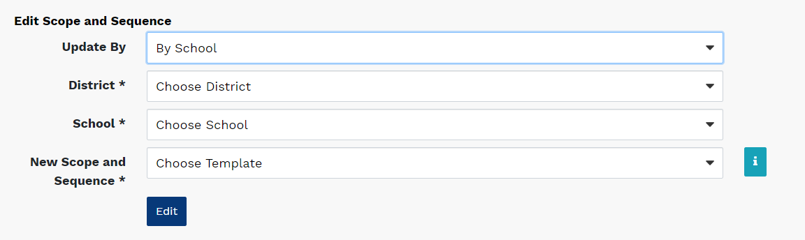 the Edit Scope and Sequence page