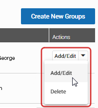 The drop-down list showing Add/Edit and Delete options.