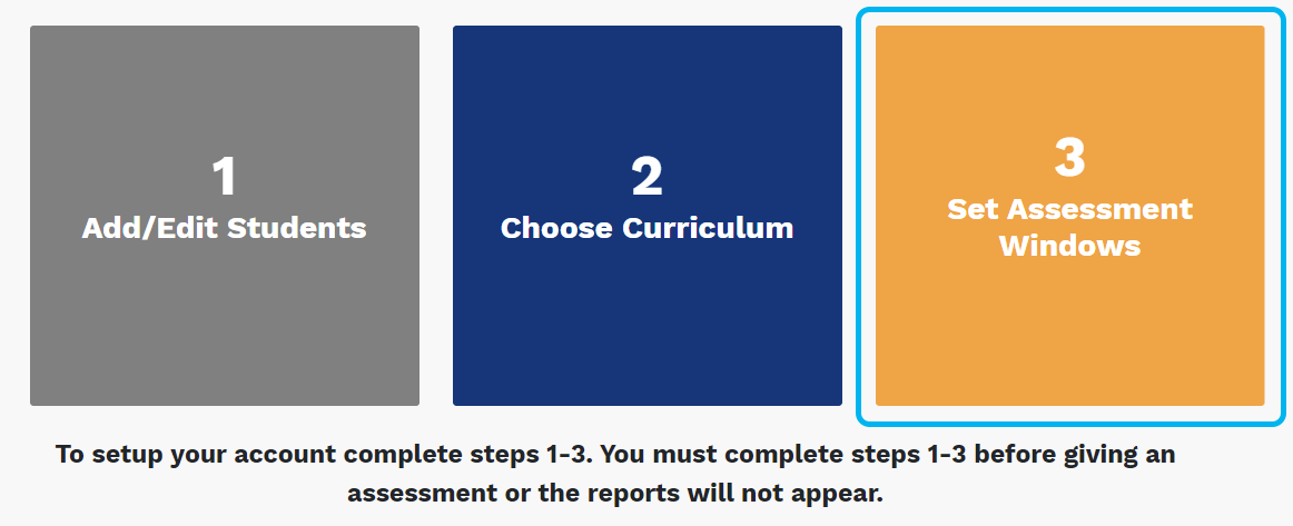 select Set Assessment Windows