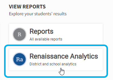 select Renaissance Analytics on the Home page