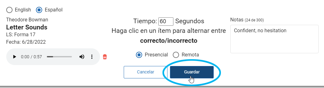 seleccione Guardar para guardar sus cambios