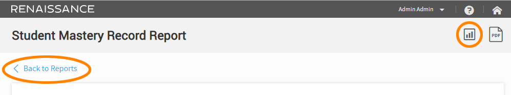 The Back to Reports link and icon.