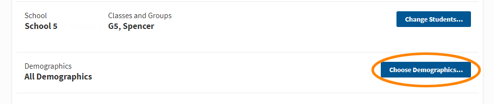 The Choose Demographics button.