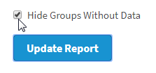 The Hide Groups Without Data checkbox. The Update Report button is below it.