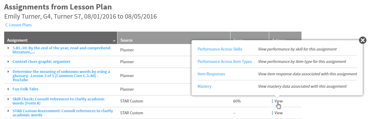 example of assignments in a lesson plan