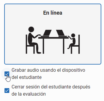 casilla de verificación de Grabar audio