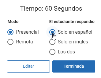 seleccione Solo en español, Solo en inglés o Los dos