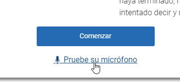 seleccione Pruebe su micrófono