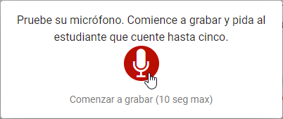 seleccione el micrófono para comenzar la grabación