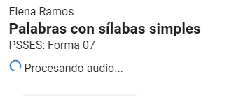 ejemplo del mensaje Procesando audio