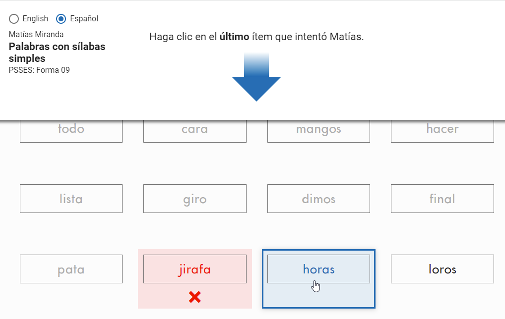 seleccione el último ítem